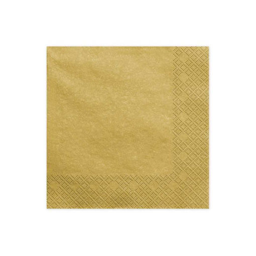 Picture of PAPER NAPKINS 3 LAYER METALLIC GOLD - 20 PACK